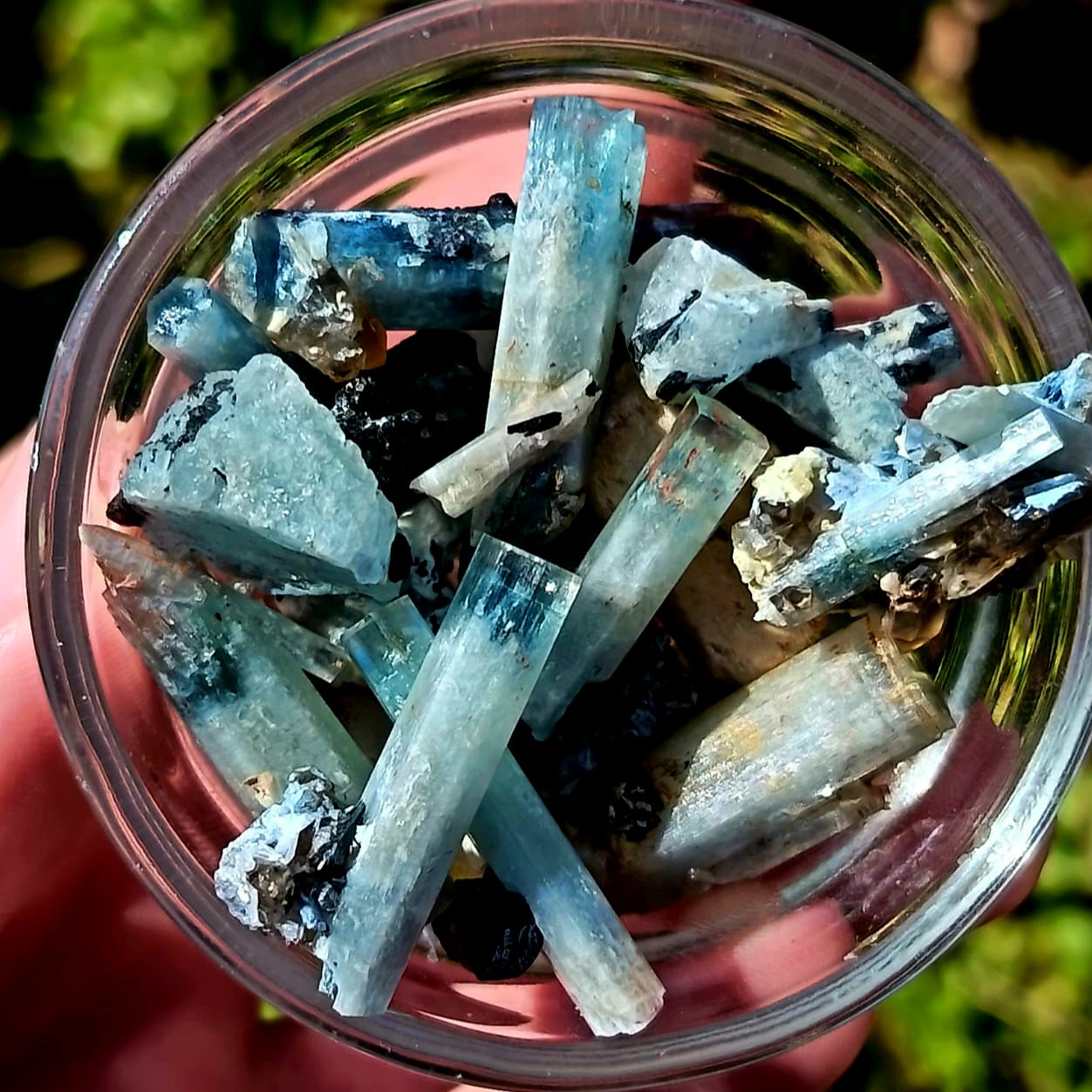 Aquamarine and Black Tourmaline (Schorl) From Erongo Namibia - 1-3g