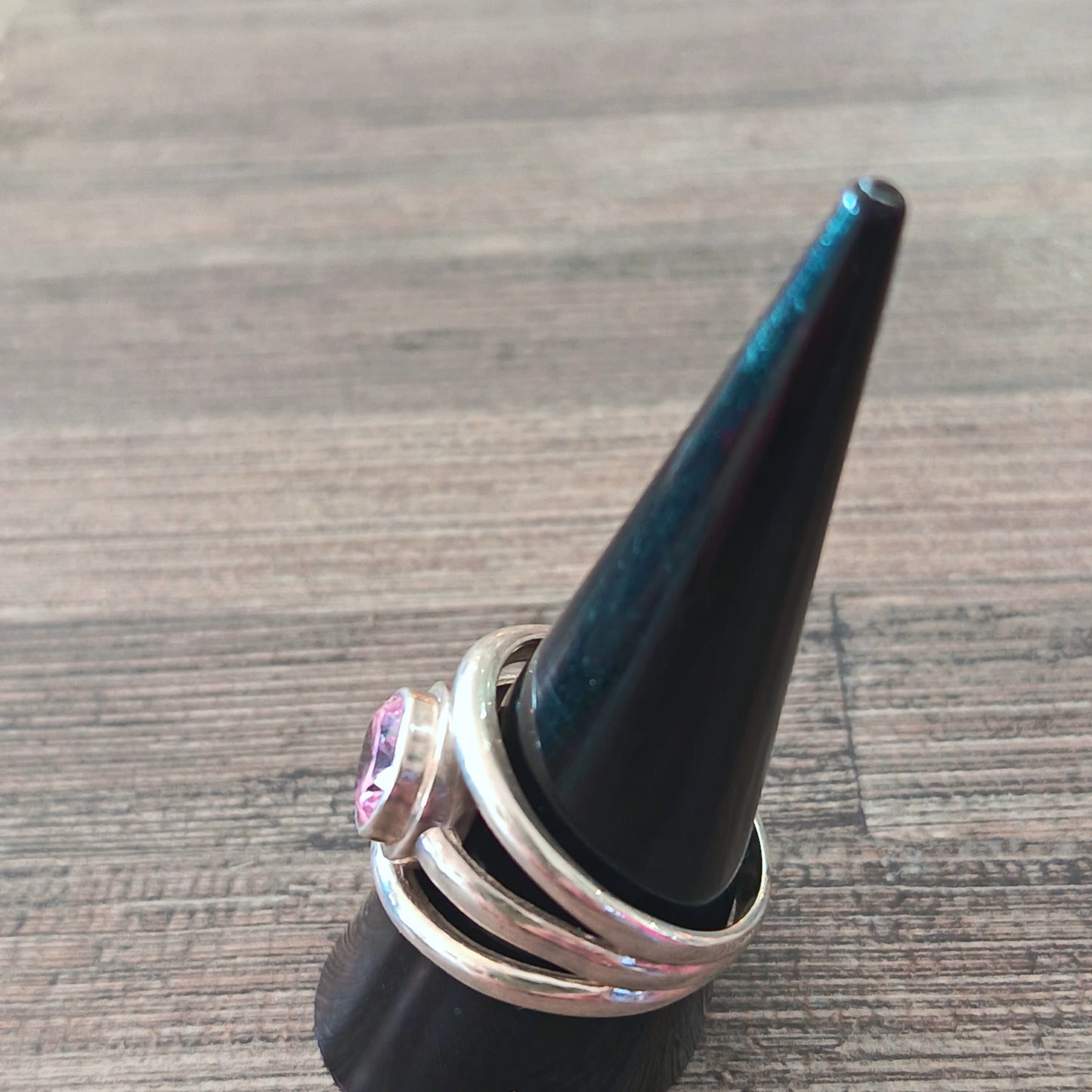 Sterling Silver Pink Zirconia Ring