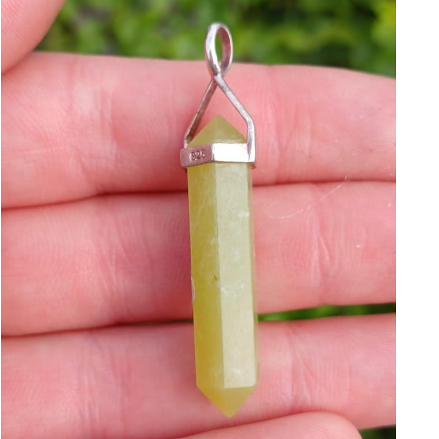 STERLING SILVER JADE PENDANT