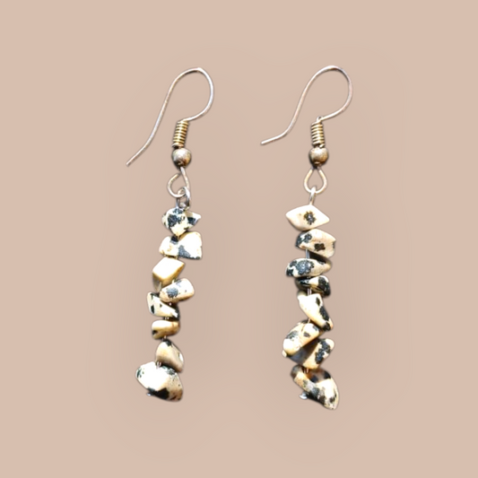 DALMATIAN STONE CHIP EARRINGS
