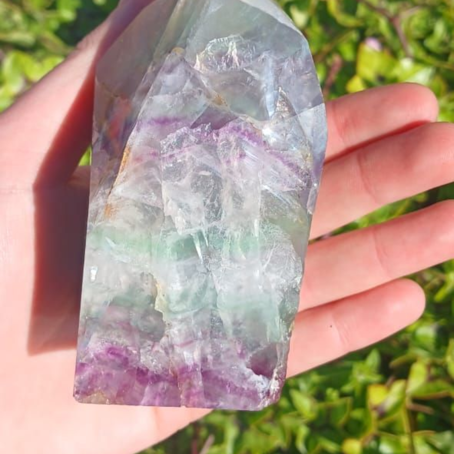 RAINBOW FLUORITE POLISHED POINT