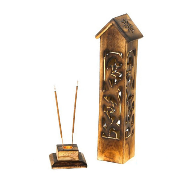 ASH WOODEN  INCENSE AND  CONE TOWER
