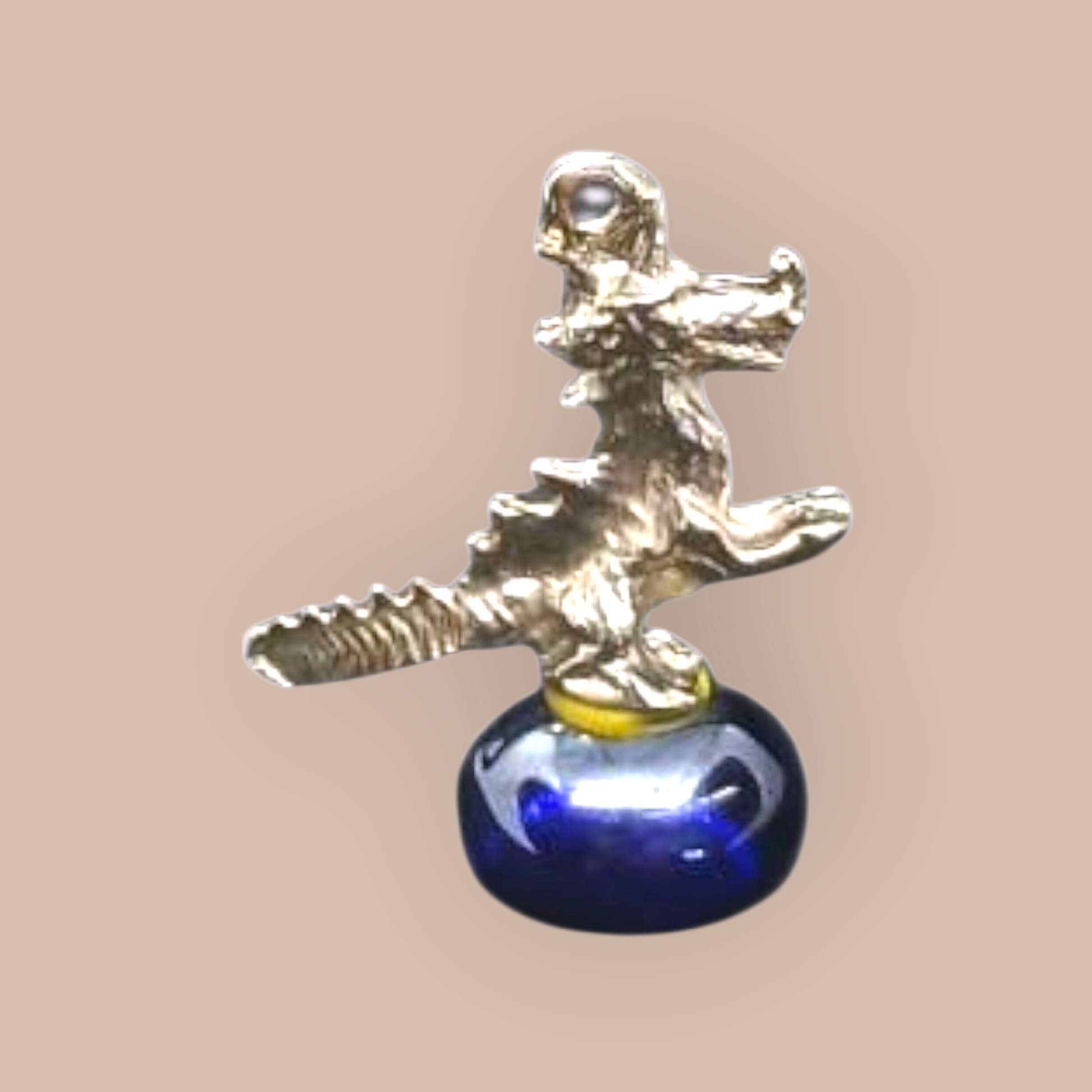 SMALL DRAGON ON GLASS PEBBLE