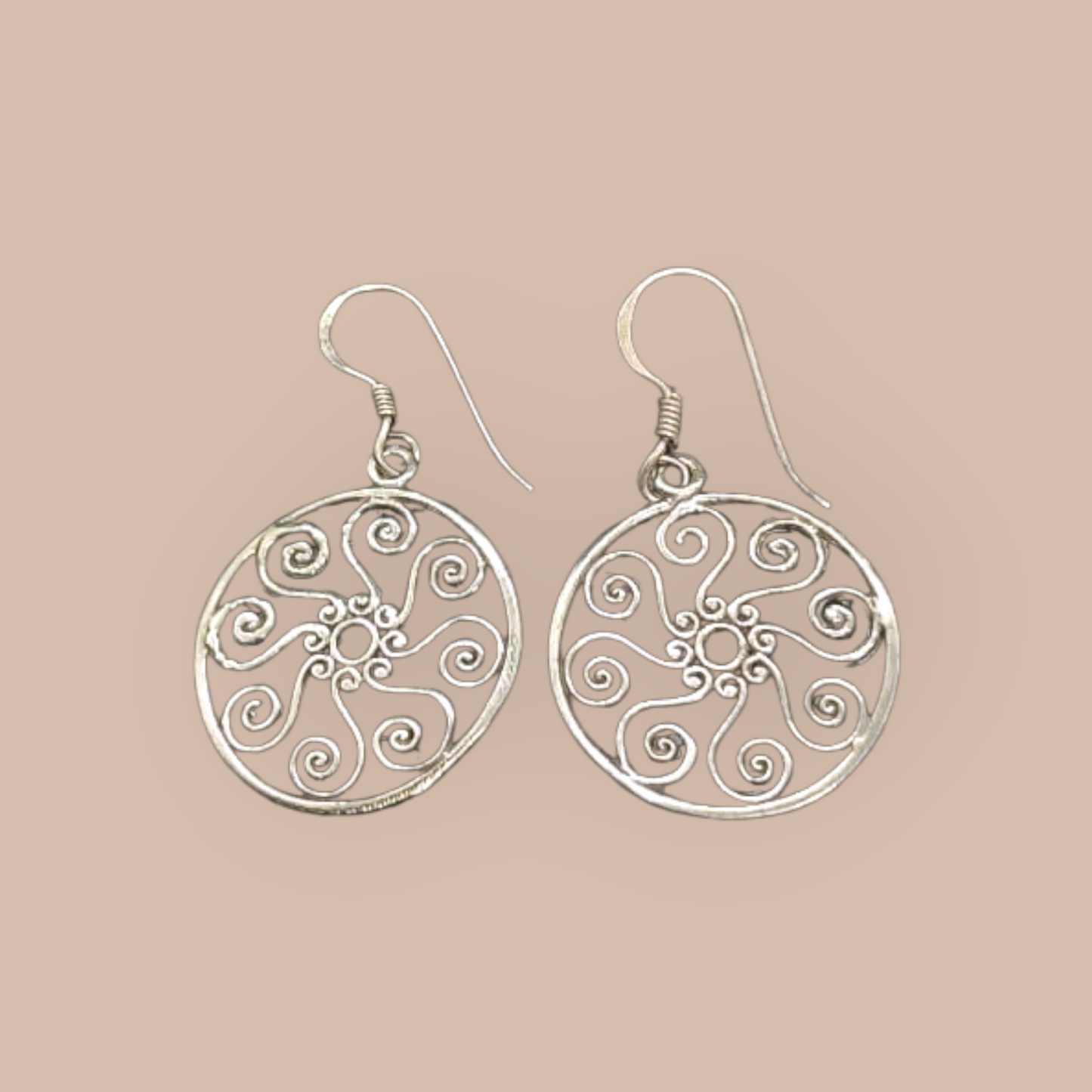 STERLING SILVER MANDALA EARRINGS