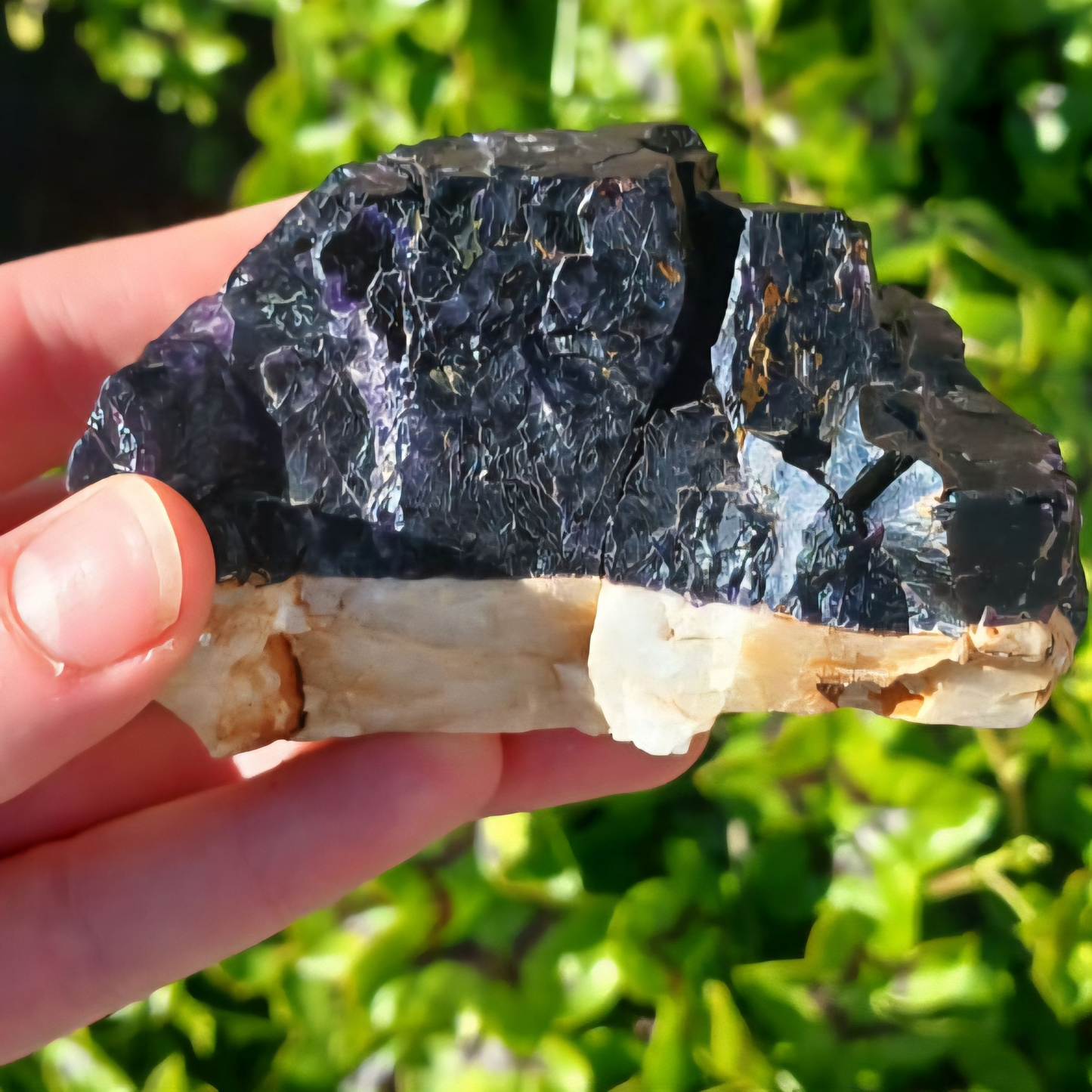 PURPLE FLUORITE ON FELDSPAR