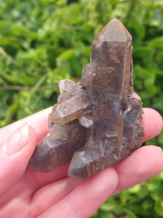 SMOKEY HEMATITE QUARTZ CLUSTER