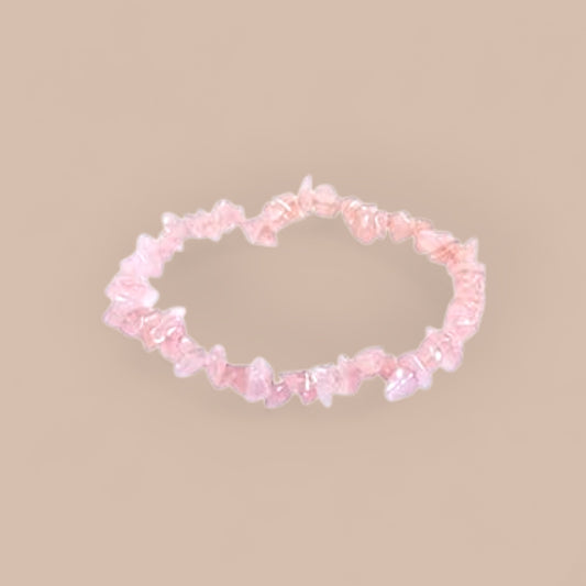 ROSE QUARTZ CHIP BRACELET