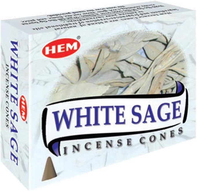 INCENSE CONES 10S HEM WHITE SAGE