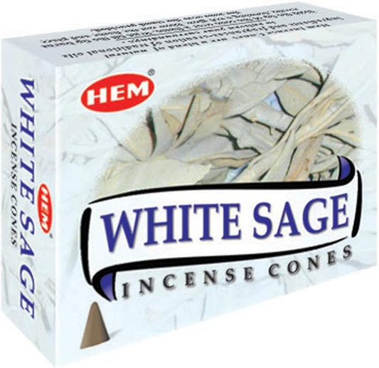INCENSE CONES 10S HEM WHITE SAGE