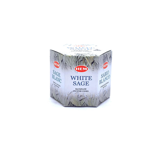 INCENSE CONES 40S BACKFLOW HEM WHITE SAGE