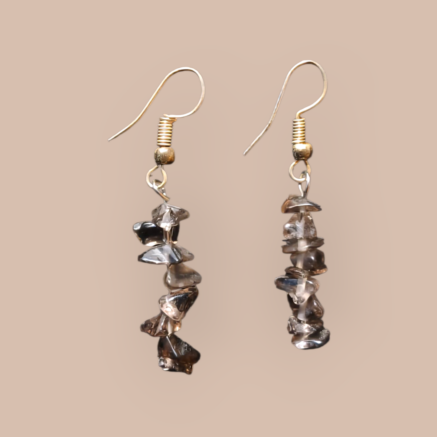 SMOKEY QUARTZ CHIP EARRINGS