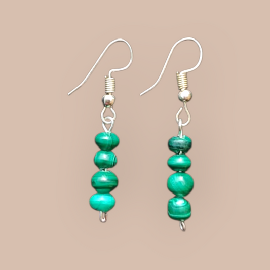 MALACHITE BEAD EARRINGS