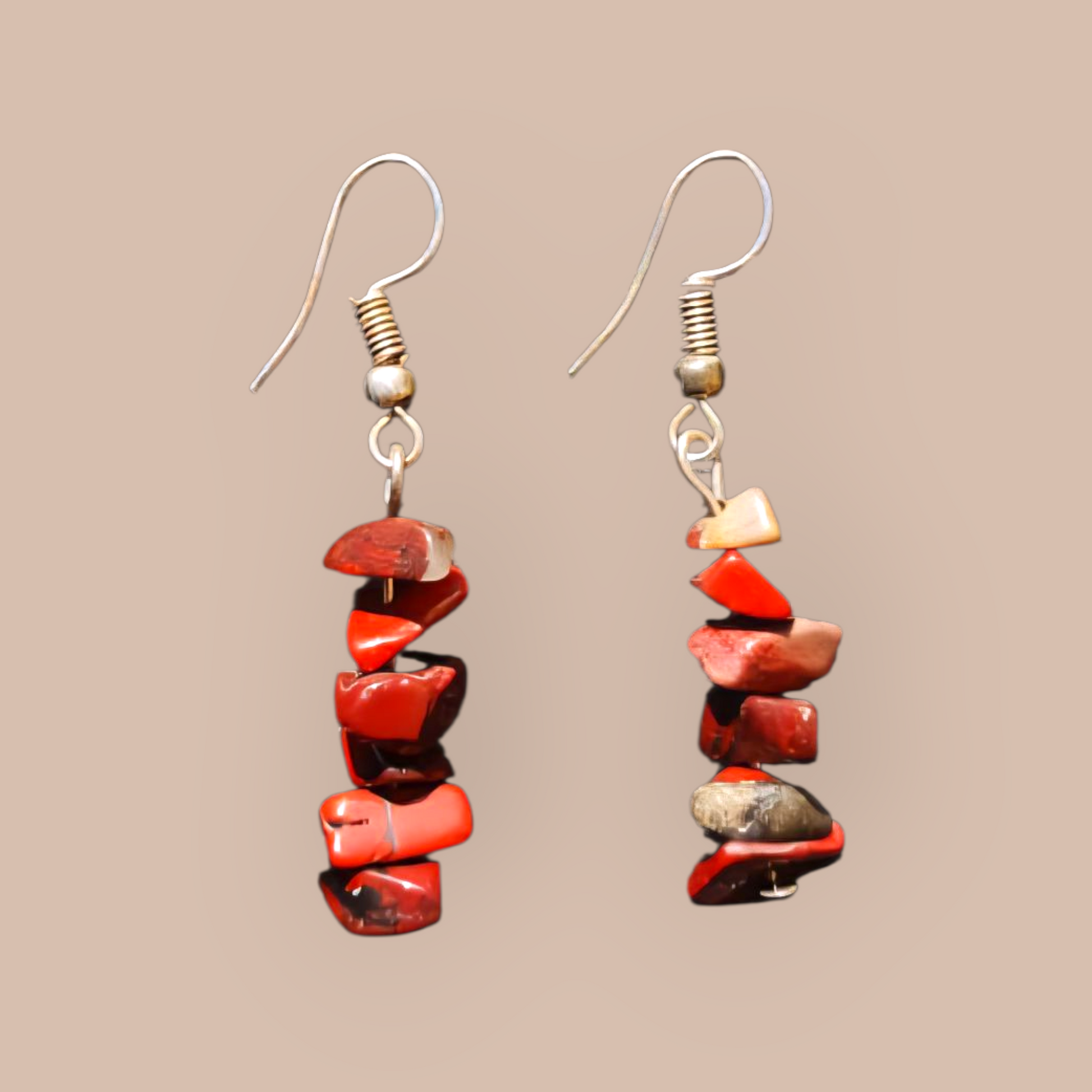 BRECCIATED JASPER CHIP EARRINGS