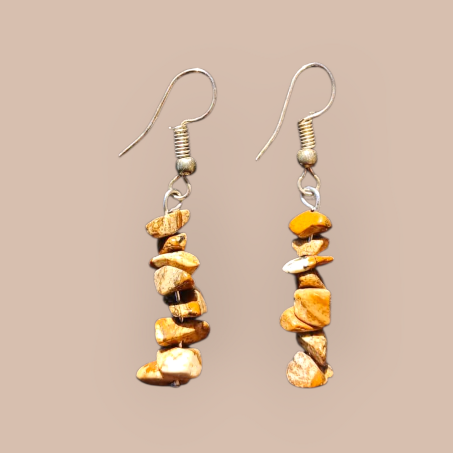 PICTURE JASPER CHIP EARRINGS