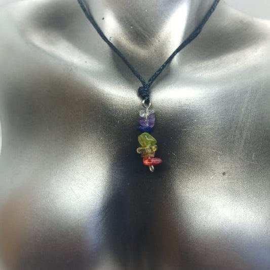 CHAKRA CHIP GEMSTONE PENDANT NECKLACE