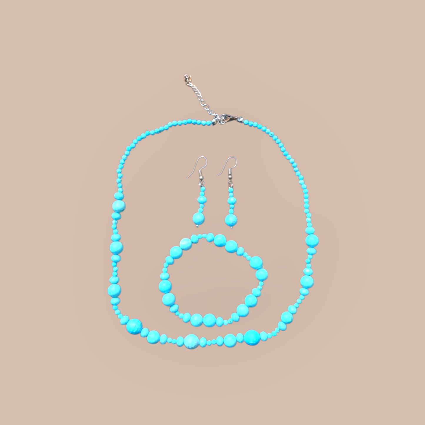 IMITATION TURQOUISE BEAD JEWELLERY SET