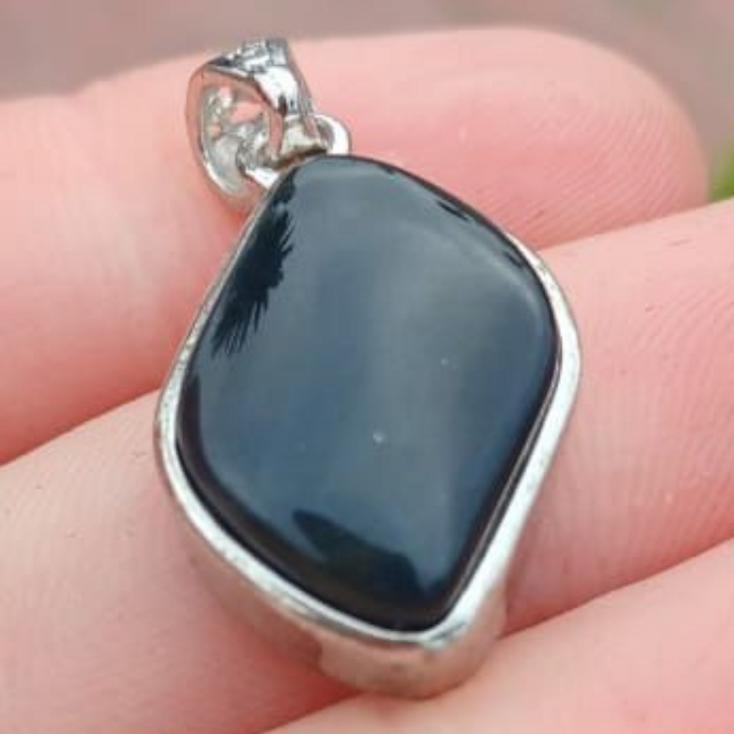 STERLING SILVER BLUE TIGERS EYE PENDANT