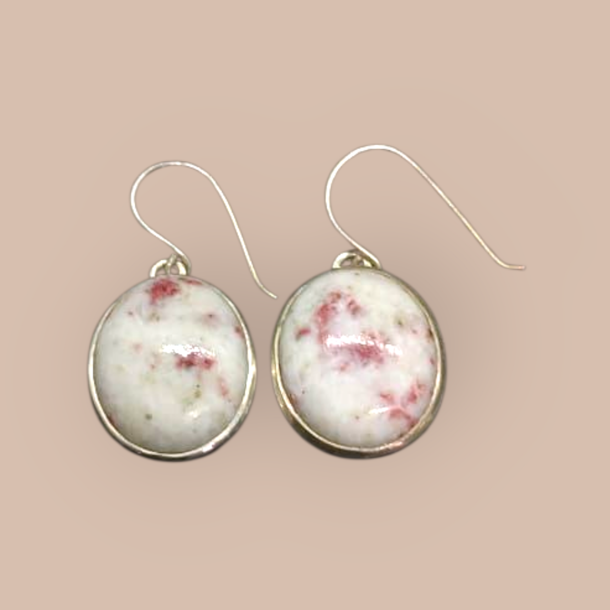 STERLING SILVER CINNABAR EARRINGS