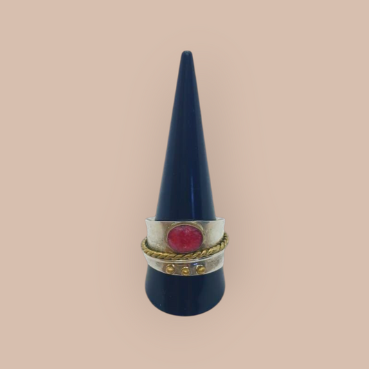 STERLING SILVER RUBY RING