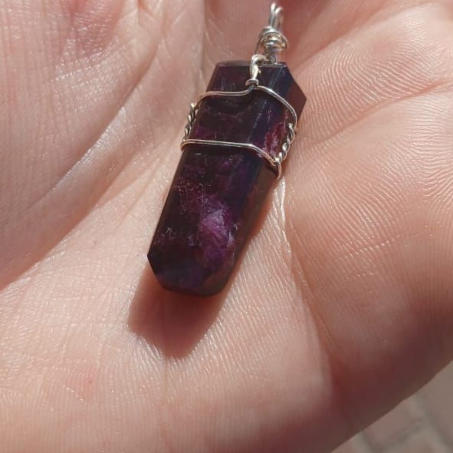SUGILITE PENDANT STERLING SILVER WIRE WRAPPED