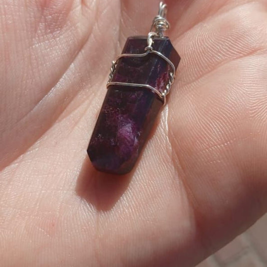 SUGILITE PENDANT STERLING SILVER WIRE WRAPPED