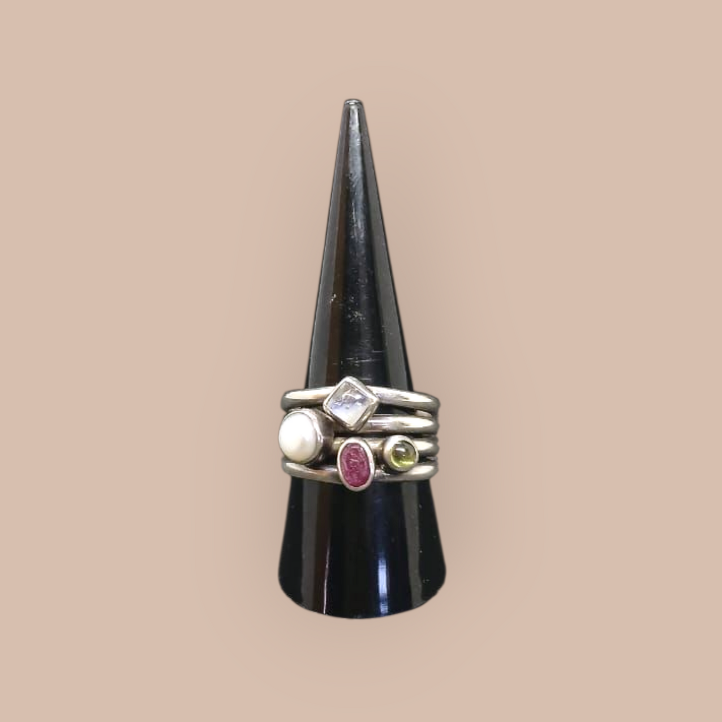 MULTI GEM RING 92.5 STERLING SILVER