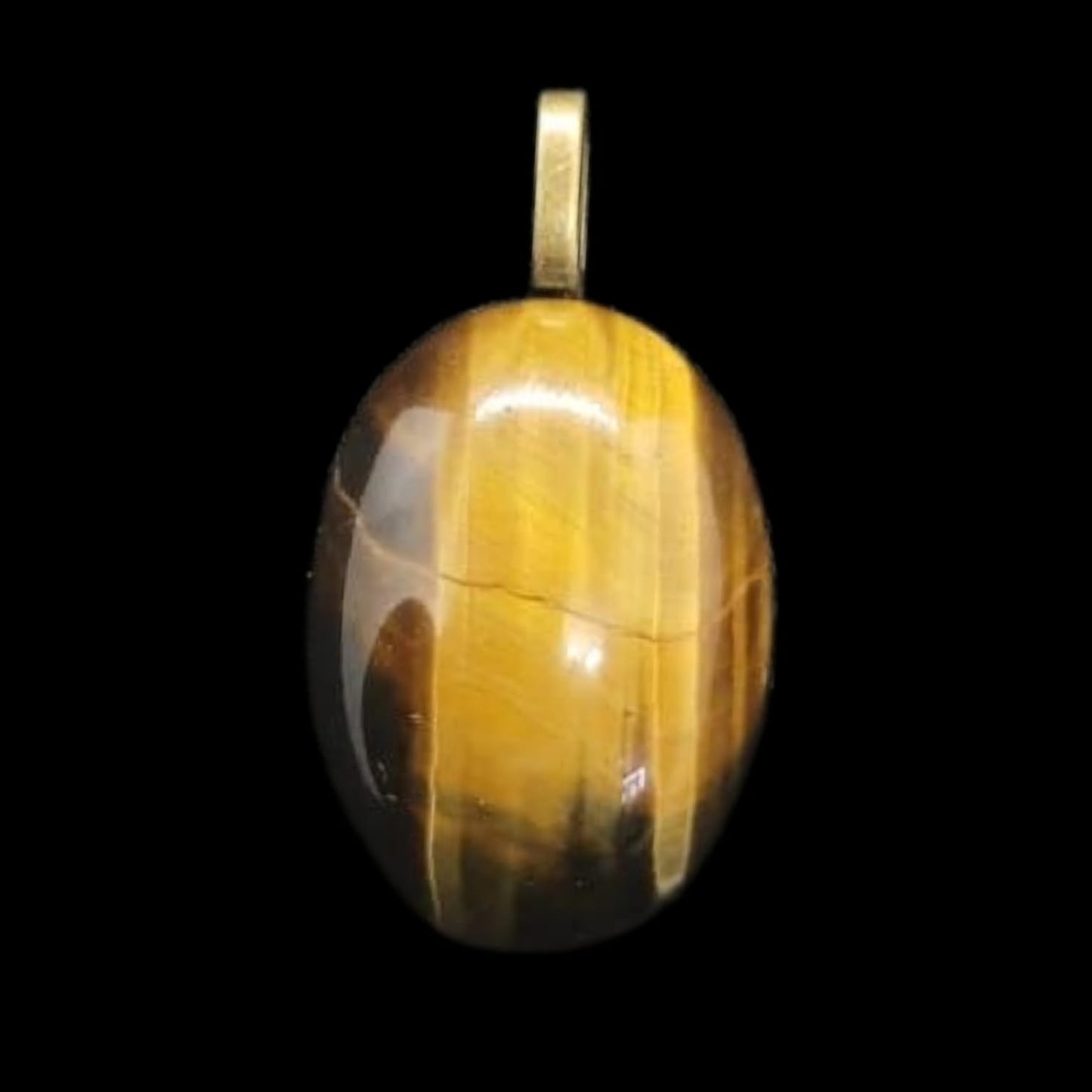 TIGERS EYE CABOCHON PENDANT WITH BRASS BAIL