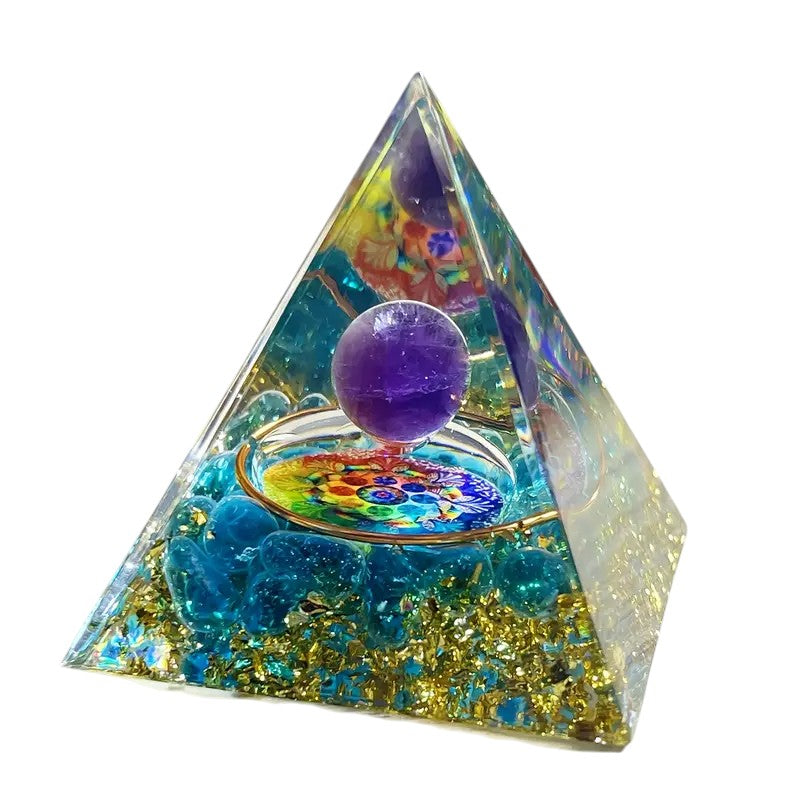 AMETHYST CHAKRA PYRAMID ORGONITE