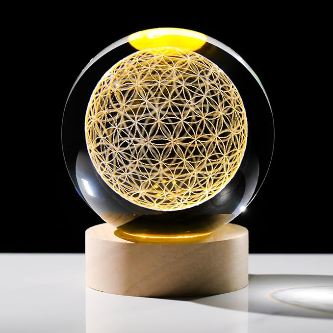 FLOWER OF LIFE GLASS BALL LIGHT