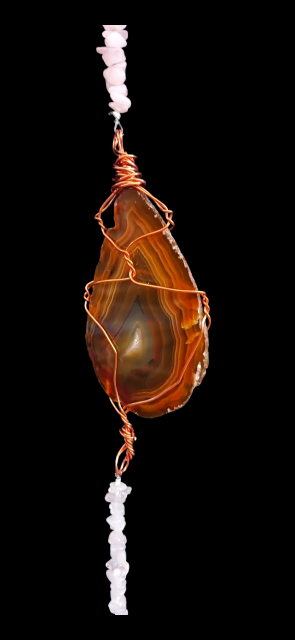 CRYSTAL SUNCATCHER SPIRIT QTZ AND AGATE