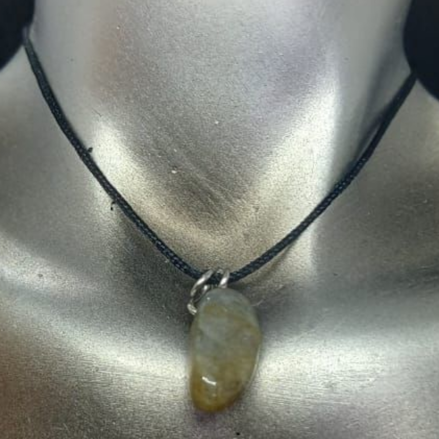 LABRADORITE WIRE WRAP PENDANT  NECKLACE