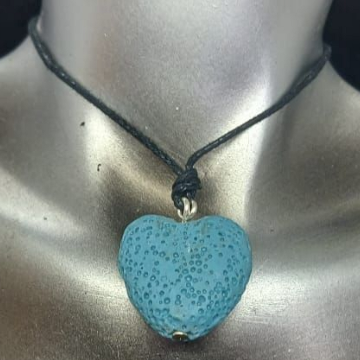 BLUE DIFFUSER HEART PENDANT NECKLACE
