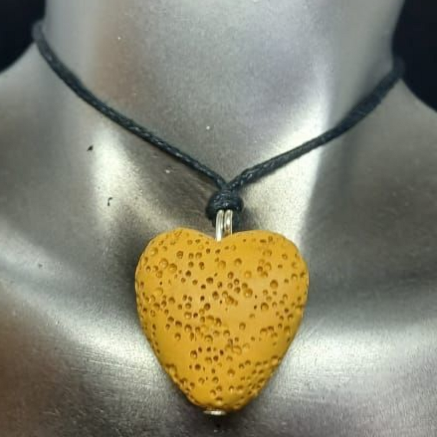 YELLOW DIFFUSER HEART PENDANT NECKLACE