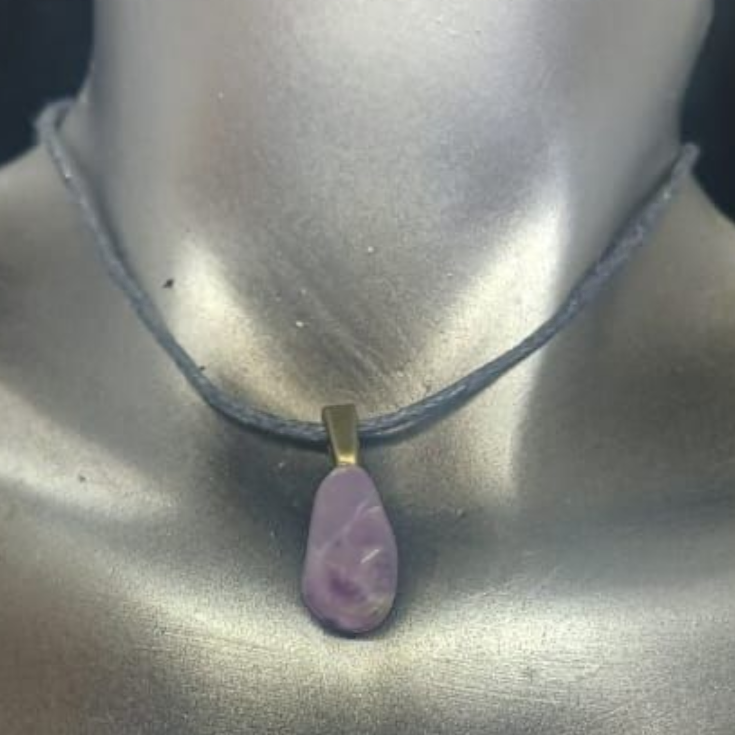 SUGILITE GOLD PLATED BAIL  PENDANT NECKLACE