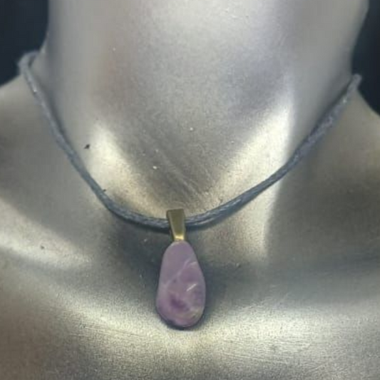 SUGILITE GOLD PLATED BAIL  PENDANT NECKLACE