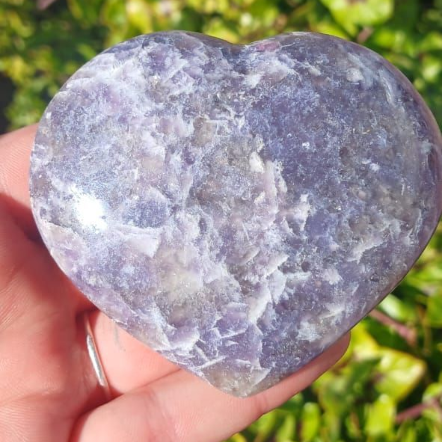 LEPIDOLIITE WITH RUBELITE HEART 7x6.5cm