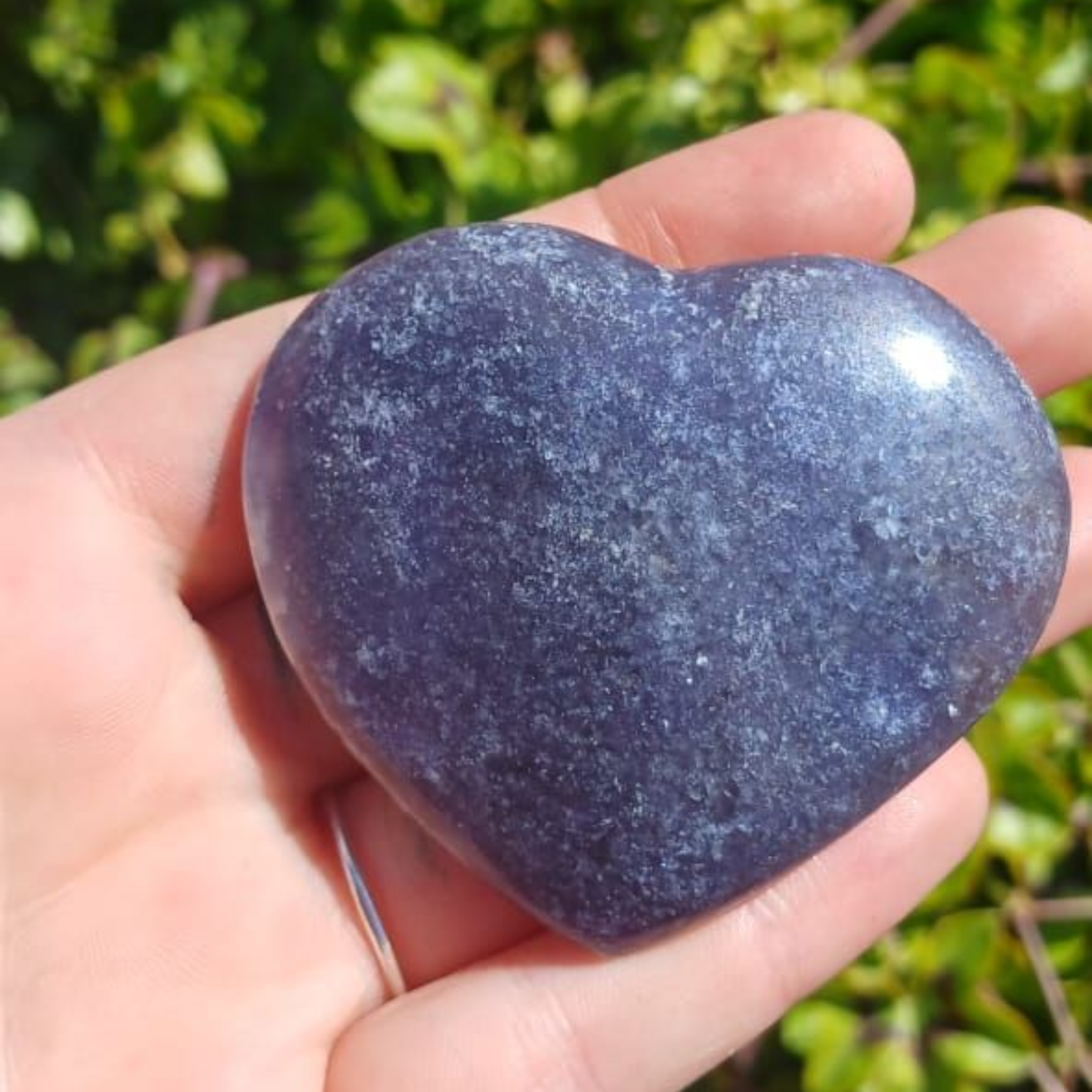LEPIDOLIITE WITH RUBELITE HEART 6 x 5CM