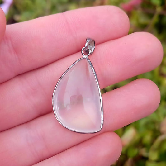 Rose Quartz Sterling Silver Pendant