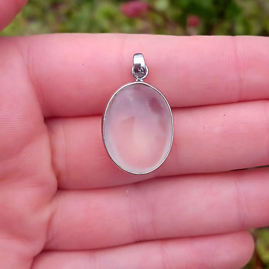 Rose Quartz Sterling Silver Pendant