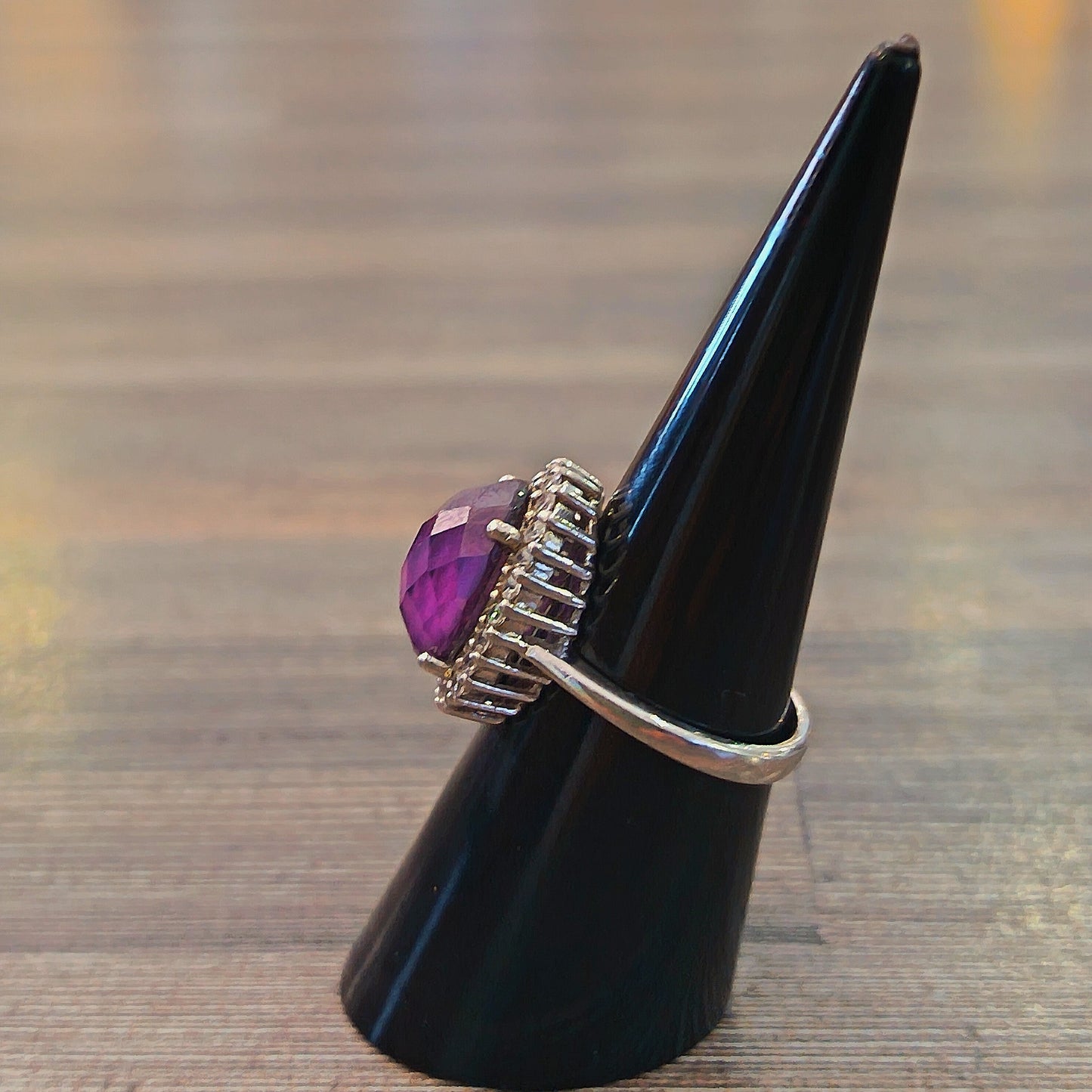 Sterling Silver Amethyst Ring Size 6