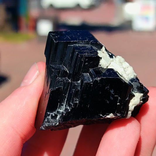 Black Tourmaline with Feldspar From Erongo - 85g Unique