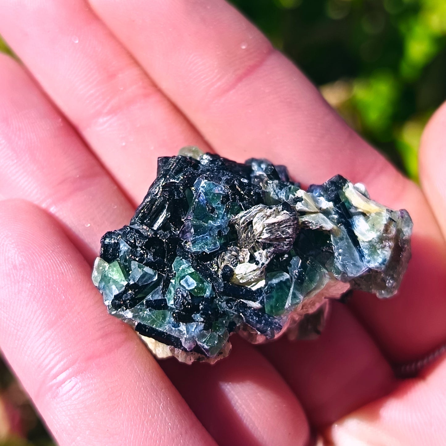 Green Fluorite With Schorl and Mica from Erongo - 6- 24g