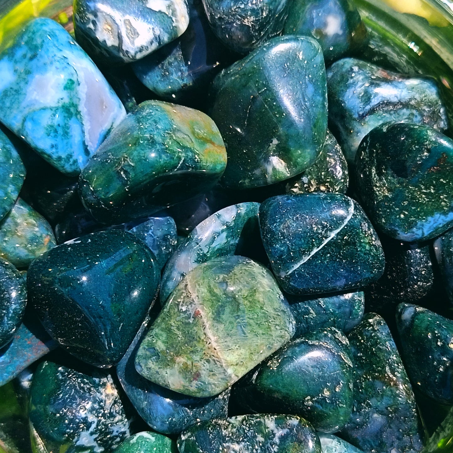 Moss Agate Tumble