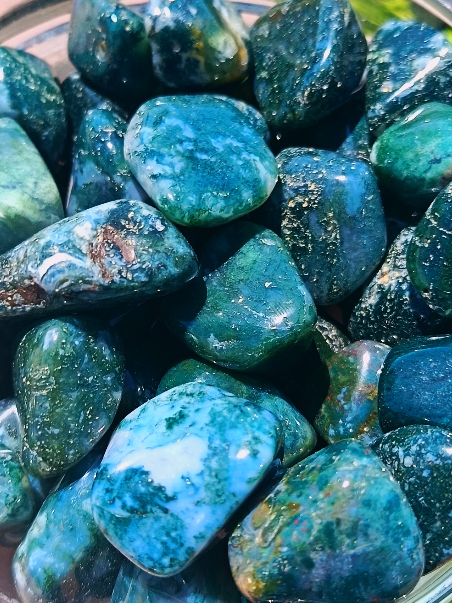 Moss Agate Tumble