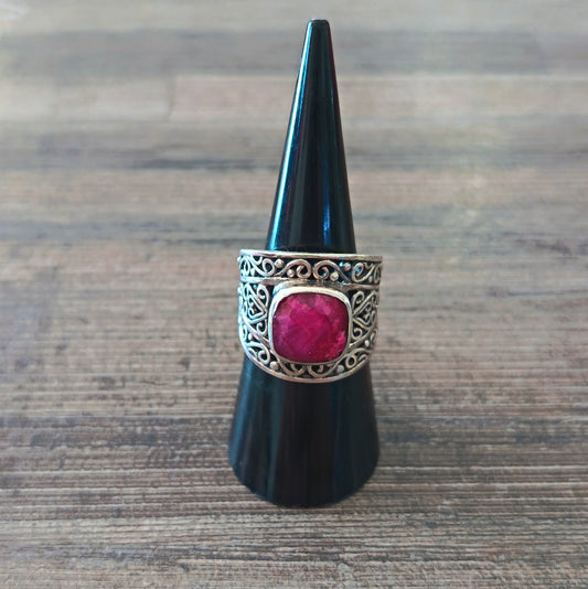 Sterling Silver Ruby Ring