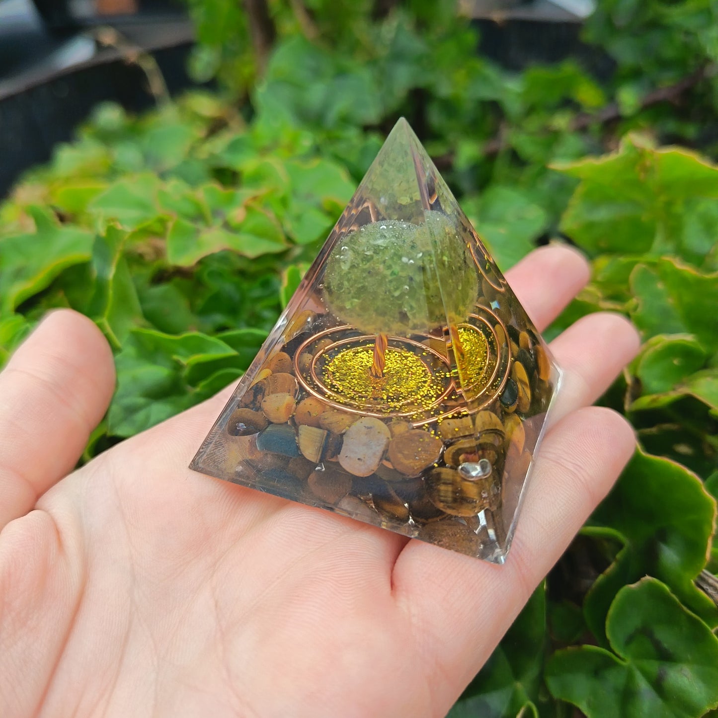 Tigers Eye Orgonite Pyramid
