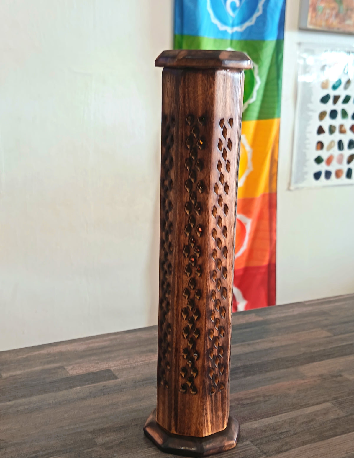 ASH WOODEN  INCENSE AND  CONE TOWER