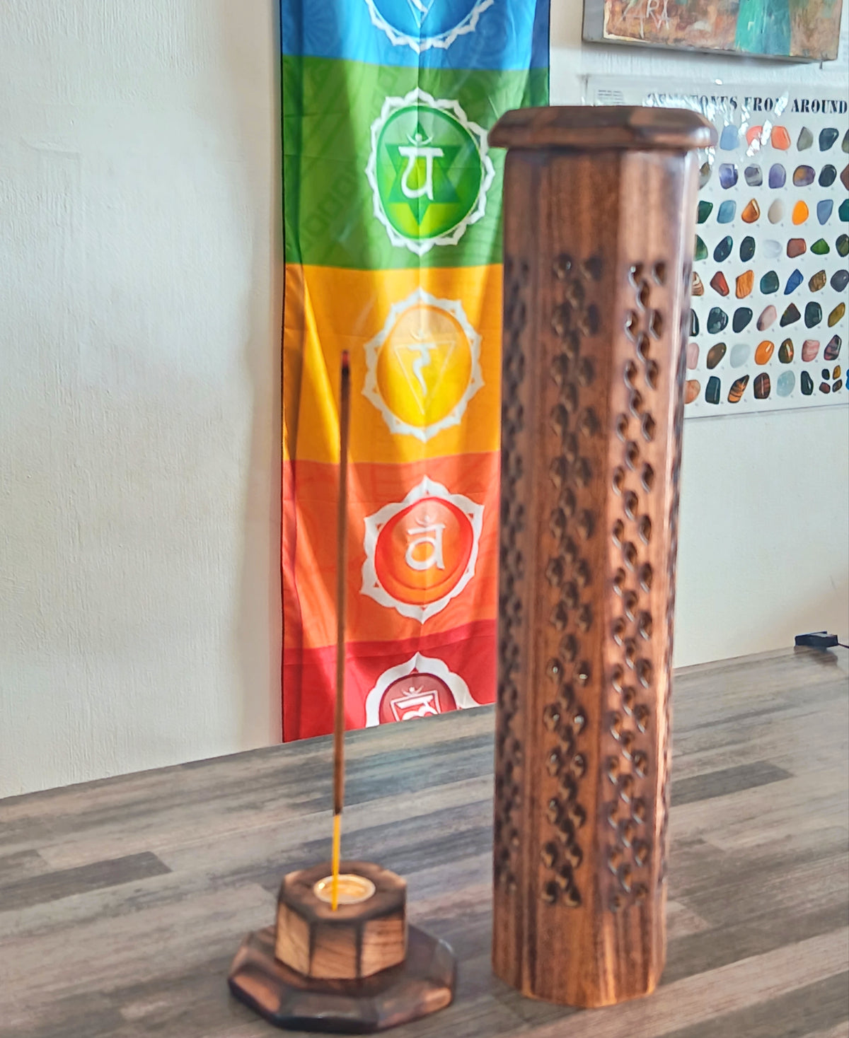 ASH WOODEN  INCENSE AND  CONE TOWER