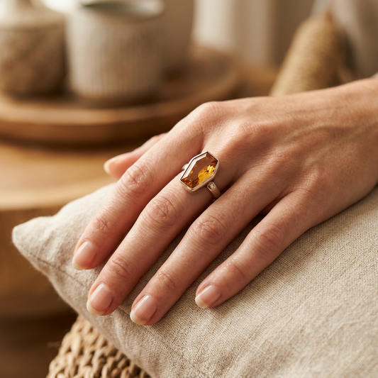 Sterling Silver Citrine Ring