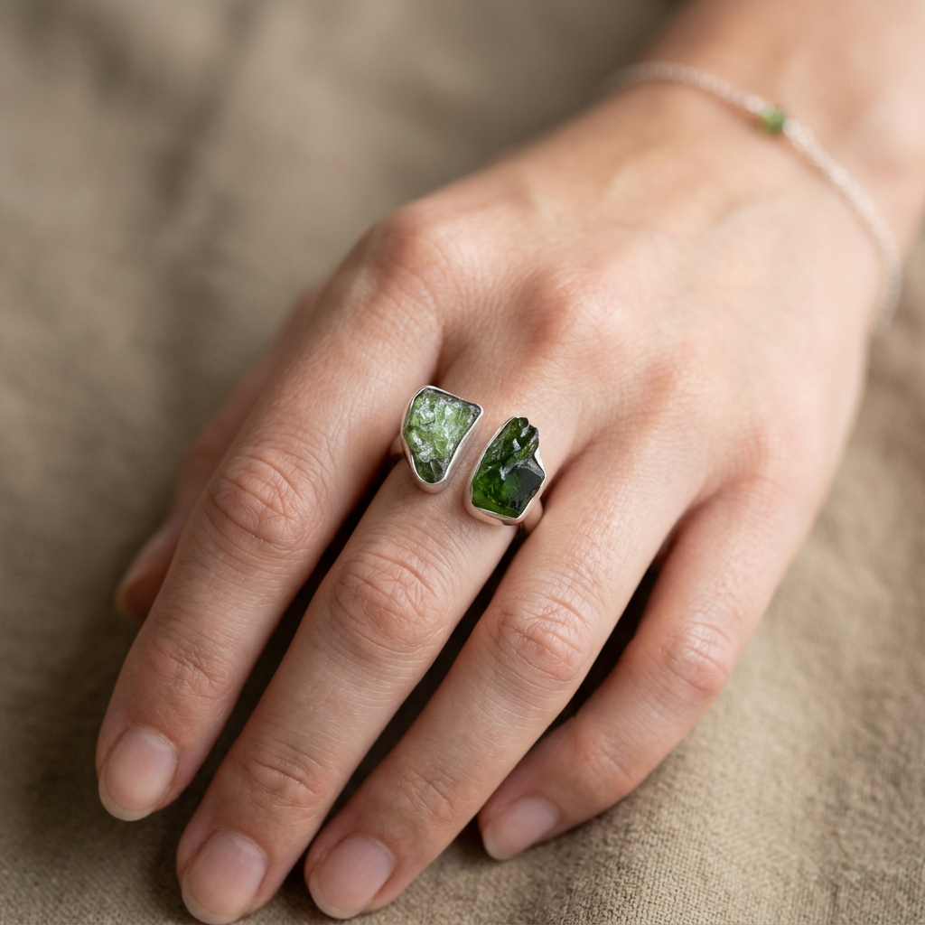 Sterling Silver Diopside Ring